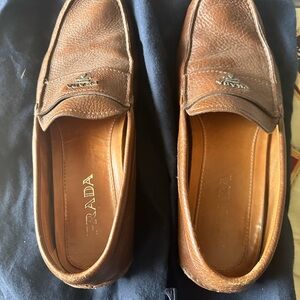 Prada Men's Brown Leather Loafers